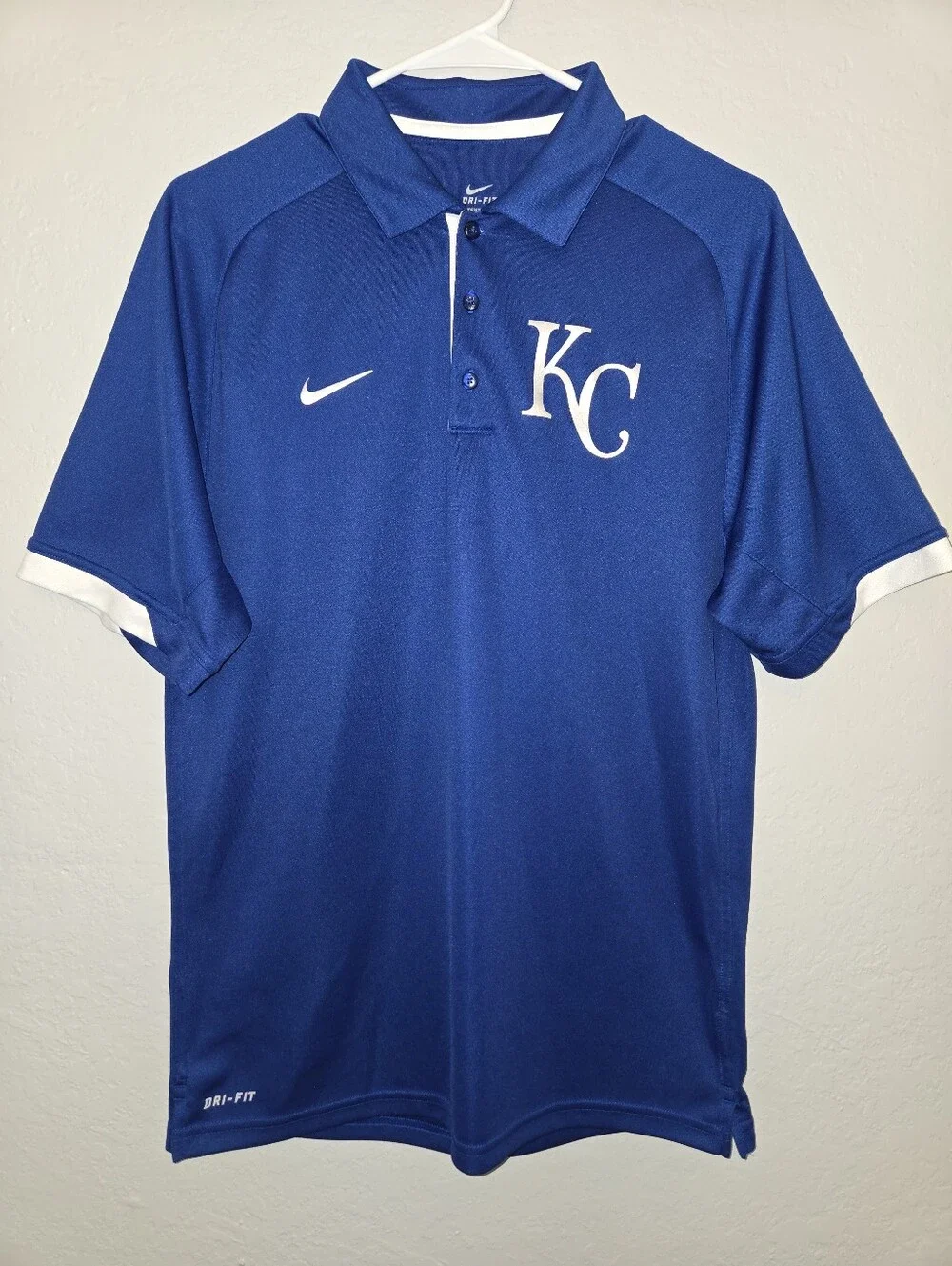 Nike Dri-FIT Polo Kansas City Royals MLB with White Accents,  Size Small